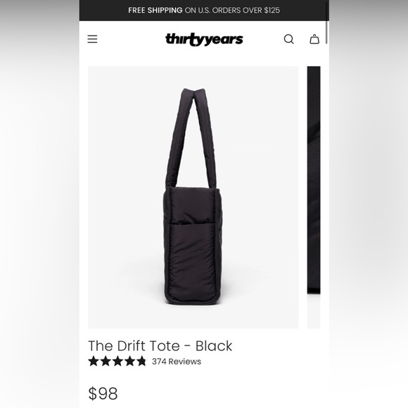 🌟BRAND NEW • Thirty Years Black Drift Tote Bag - Picture 3 of 5